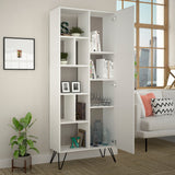 Boekenkasten - Boekenkast Jedda Wit Melamine 79x190x32 cm - Dimehouse