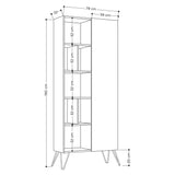 Boekenkasten - Boekenkast Jedda Wit Melamine 79x190x32 cm - Dimehouse