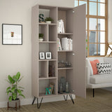 Boekenkasten - Boekenkast Jedda Mokka Melamine 79x190x32 cm - Dimehouse