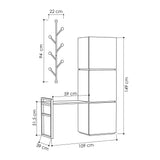 Schoenenkasten - Schoenenkast Mello Wit Antraciet Melamine 109x149x39 cm - Dimehouse