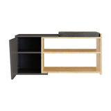 Schoenenkasten - Schoenenkast Fiona Eik Antraciet Melamine 104x37x47 cm - Dimehouse