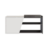 Schoenenkasten - Schoenenkast Fiona Bench Antraciet Wit Melamine 104,6x47,2x37,5 cm - Dimehouse