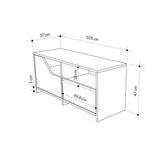Schoenenkasten - Schoenenkast Nexus Eik Wit Melamine 105x47x37 cm - Dimehouse