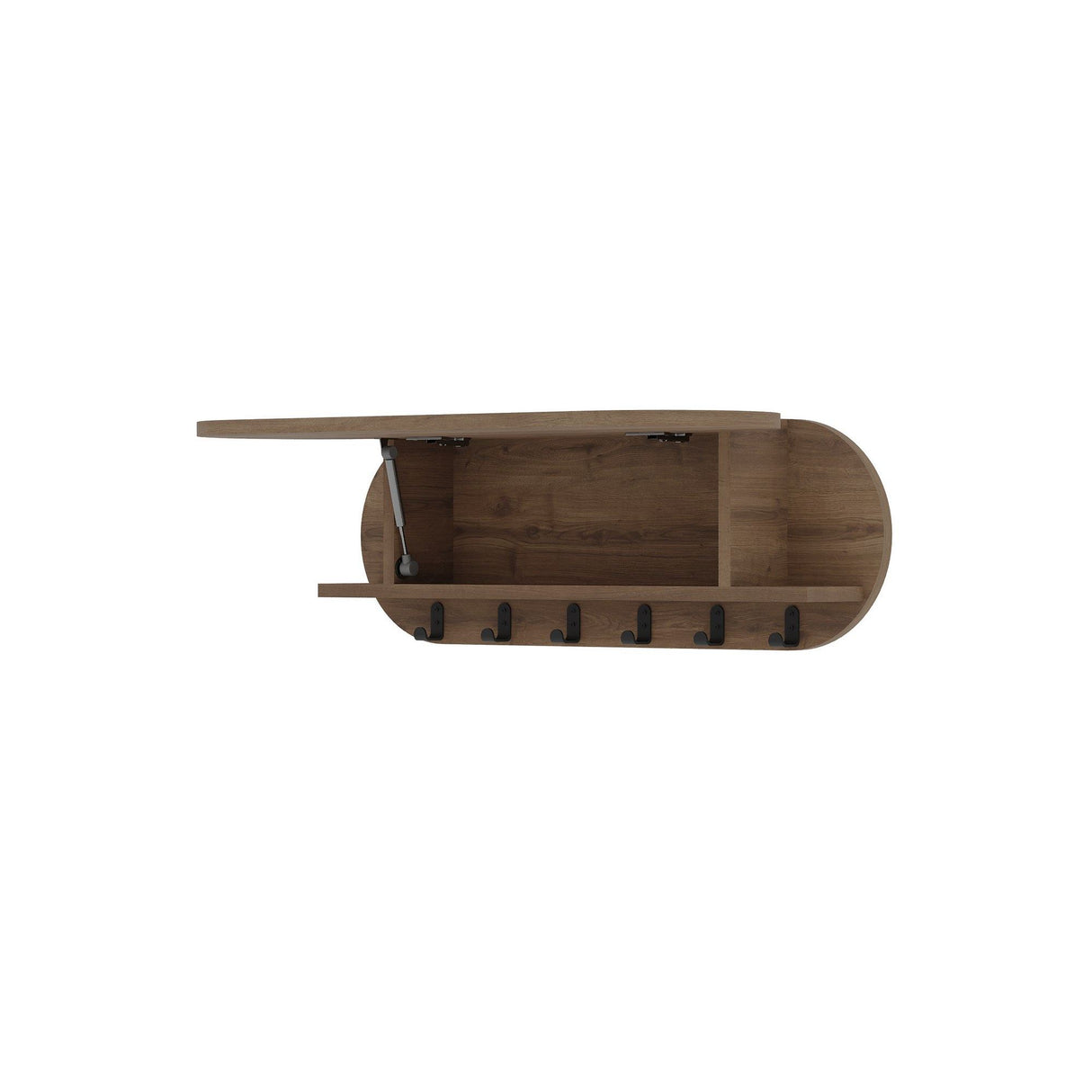 Appendiabiti Ovale 6 Ganci - Hitit - 84x29 cm - Con scomparto