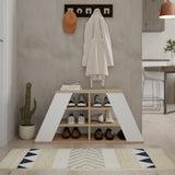 Schoenenkasten - Schoenenkast Pyramid Eik Wit Melamine 105,5x50x37,5 cm - Dimehouse
