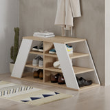 Schoenenkasten - Schoenenkast Pyramid Eik Wit Melamine 105,5x50x37,5 cm - Dimehouse