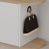 Schoenenkasten - Schoenenkast Nova Shoe Bench Eik Wit Melamine 104x50x37 cm - Dimehouse