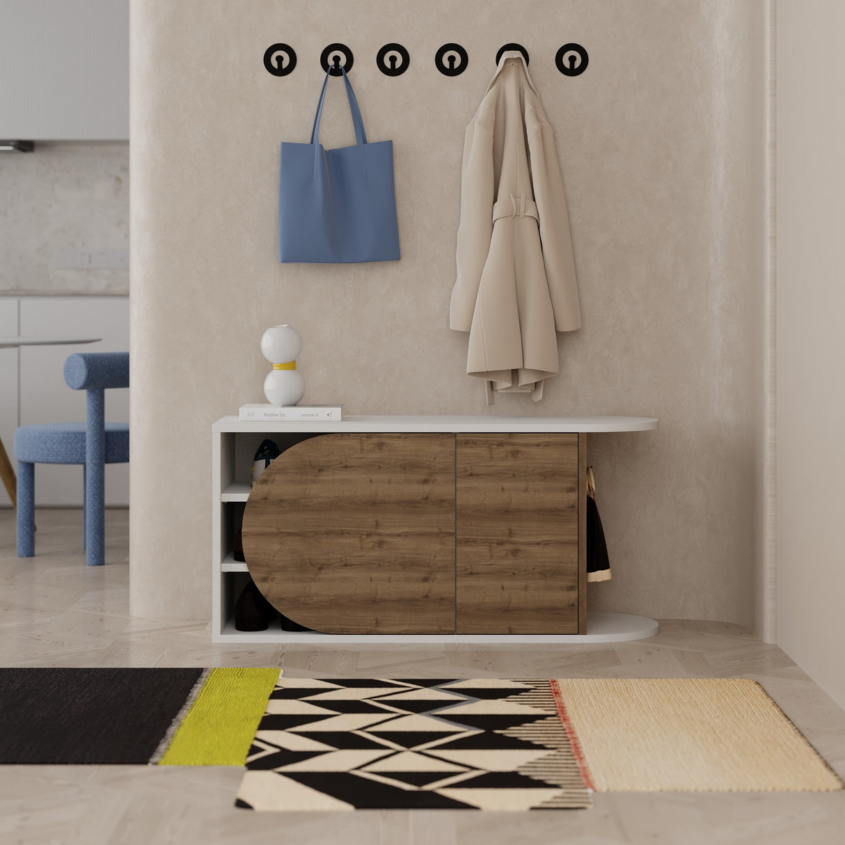 Scarpiera Nova Shoe Bench Bianco Naturale Melaminico 104x50x37 cm