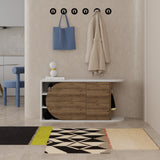 Scarpiera Nova Shoe Bench Bianco Naturale Melaminico 104x50x37 cm