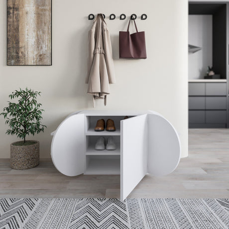 Scarpiera Pozy Shoe Bench Bianco Melaminico 110x50x40,4 cm