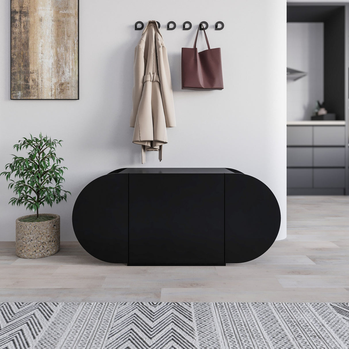 Scarpiera Pozy Shoe Bench Nero Melaminico 110x50x40,4 cm