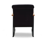Fauteuils - Retro schommelstoel zwart velvet met beukenhout armleuning Yoka - Dimehouse