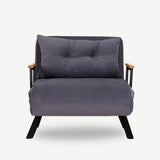 Fauteuils - Scandinavische slaapfauteuil Licht Grijs gemêleerde stof Sando - Dimehouse