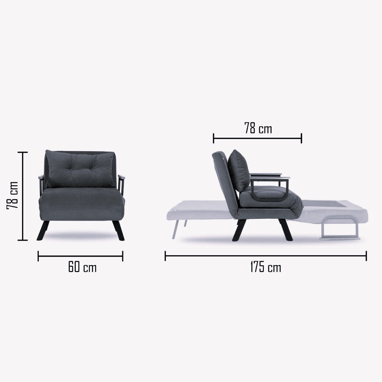 Fauteuils - Scandinavische slaapfauteuil Crème stof linnen look Sando - Dimehouse