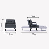 Fauteuils - Scandinavische slaapfauteuil Crème stof linnen look Sando - Dimehouse