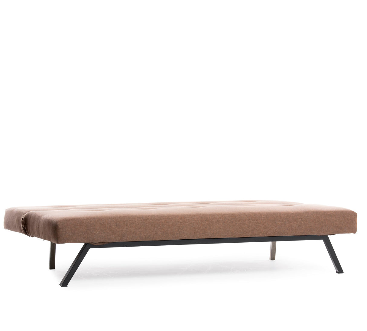 Divano letto Zoly in tessuto marrone a 3 posti - 180 cm - Senza braccioli - Zoly