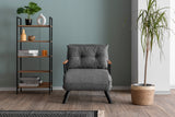 Fauteuils - Scandinavische slaapfauteuil Grijs gemêleerde stof Sando - Dimehouse