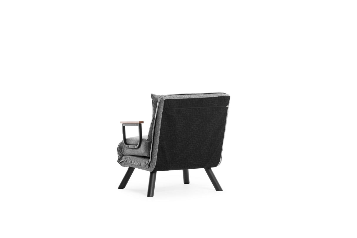 Fauteuils - Scandinavische slaapfauteuil Grijs gemêleerde stof Sando - Dimehouse