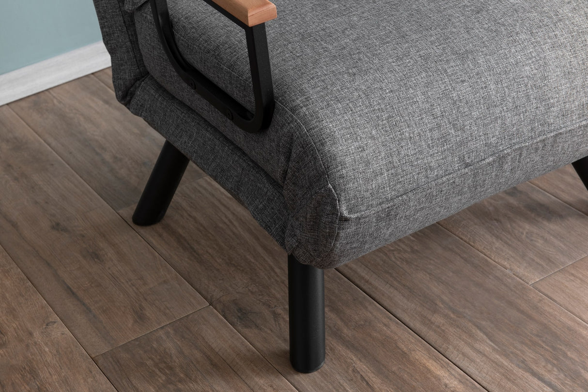 Fauteuils - Scandinavische slaapfauteuil Grijs gemêleerde stof Sando - Dimehouse