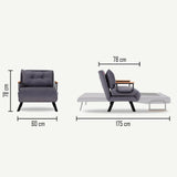 Fauteuils - Scandinavische slaapfauteuil Koper Bruin stof linnen look Sando - Dimehouse
