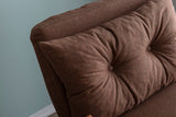 Fauteuils - Scandinavische slaapfauteuil Koper Bruin stof linnen look Sando - Dimehouse