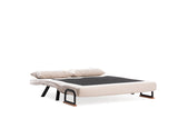 Divano letto in tessuto di lino beige 2 persone - Sando