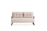 Divano letto in tessuto di lino beige 2 persone - Sando