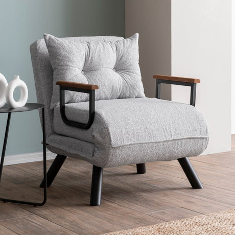Poltrona letto scandinava Tessuto orsacchiotto grigio Sando