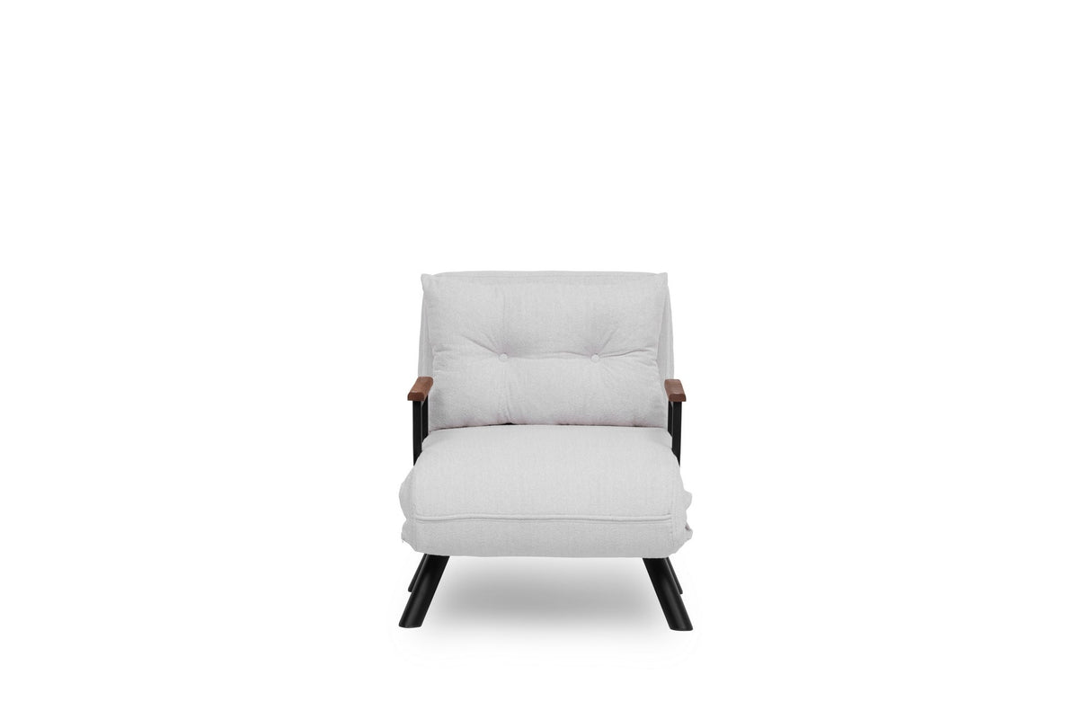 Fauteuils - Scandinavische slaapfauteuil Crème teddystof Sando - Dimehouse
