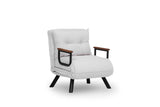Fauteuils - Scandinavische slaapfauteuil Crème teddystof Sando - Dimehouse