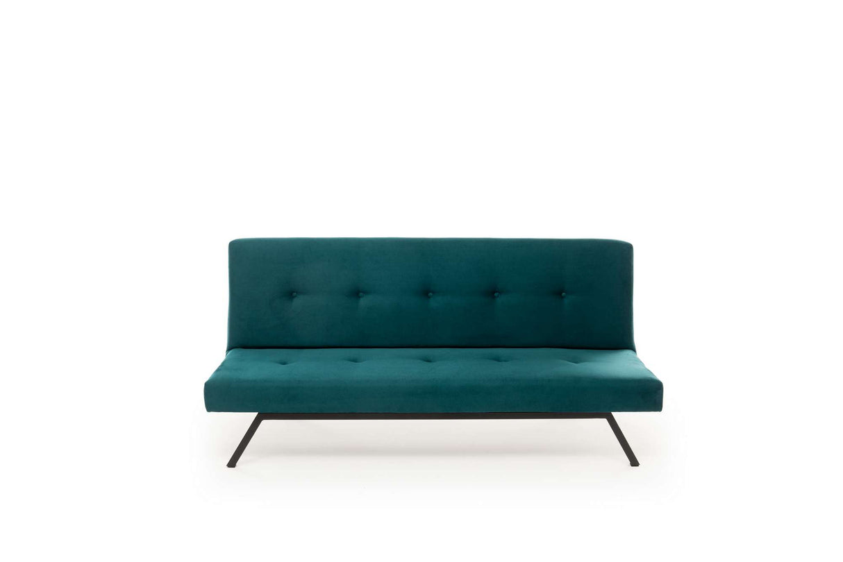 Divano letto Tessuto Blu Petrolio 3 posti - 180 cm - Senza braccioli - Zoly