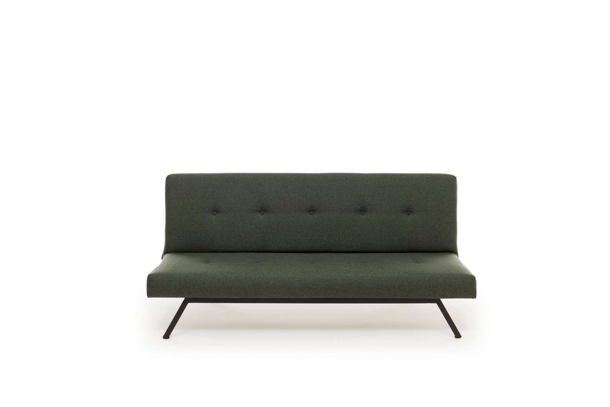 Divano letto in tessuto verde a 3 posti - 180 cm - Senza braccioli - Zoly
