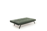 Divano letto in tessuto verde a 3 posti - 180 cm - Senza braccioli - Zoly