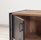 Mobile TV Cosmo in legno di pino atlantico melaminico nero 130x50x45 cm