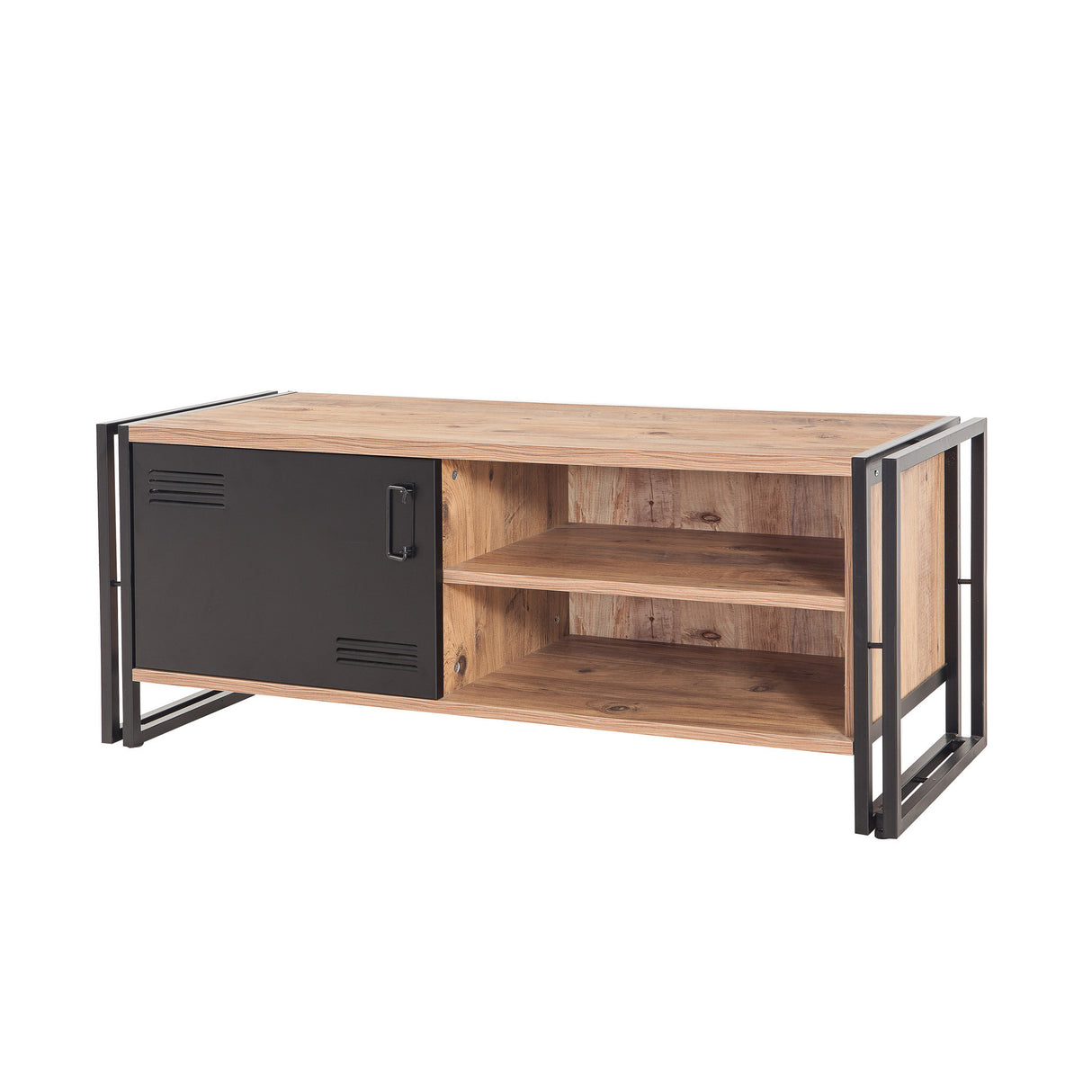 Mobile TV Cosmo in legno di pino atlantico melaminico nero 130x50x45 cm