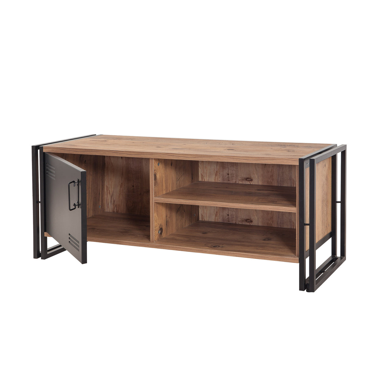 Mobile TV Cosmo in legno di pino atlantico melaminico nero 130x50x45 cm