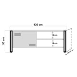 Mobile TV Cosmo in legno di pino atlantico melaminico nero 130x50x45 cm