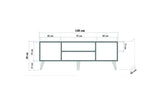 TV Meubels - TV Meubel Truva Sonoma Eik Gestreept Melamine 140x50x40 cm - Dimehouse
