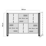 Boekenkasten - Boekenkast Cosmo Atlantisch Dennenhout Zwart Melamine 126x89x35 cm - Dimehouse