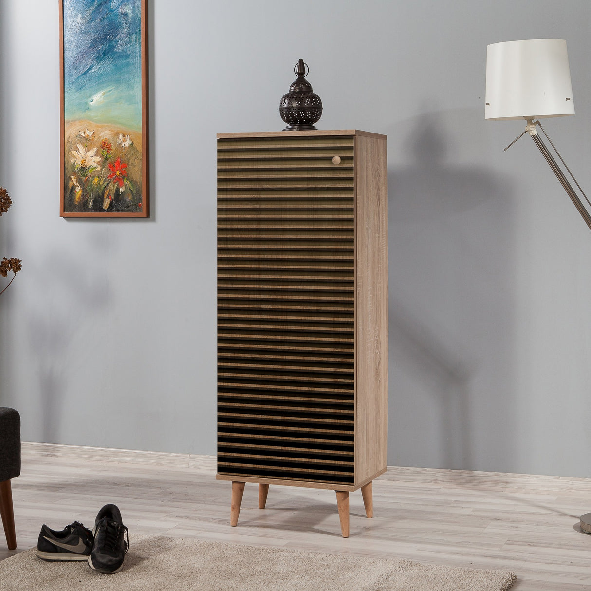 Scarpiera Filinta Rovere Sonoma Melaminico Rigato 50x135x38 cm