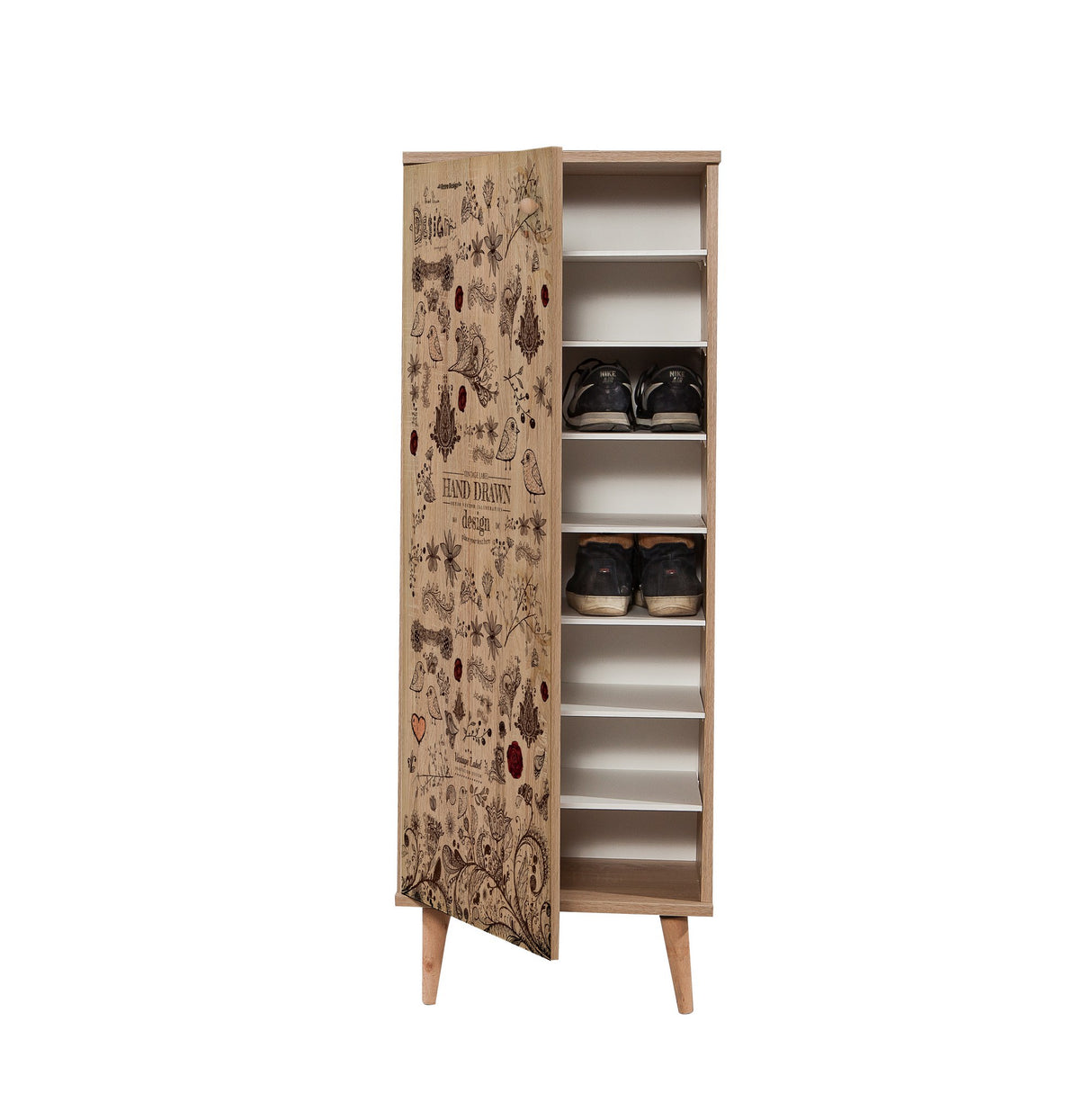 Scarpiera Filinta Sonoma Oak Disegno Melaminico 50x135x38 cm