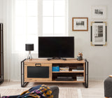 TV Meubels - TV Meubel Arcas Atlantisch Dennenhout Zwart Melamine 130x50x45 cm - Dimehouse