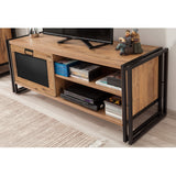 TV Meubels - TV Meubel Arcas Atlantisch Dennenhout Zwart Melamine 130x50x45 cm - Dimehouse