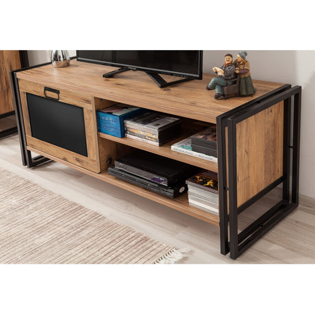 Mobile TV Arcas Pino Atlantico Melaminico Nero 130x50x45 cm