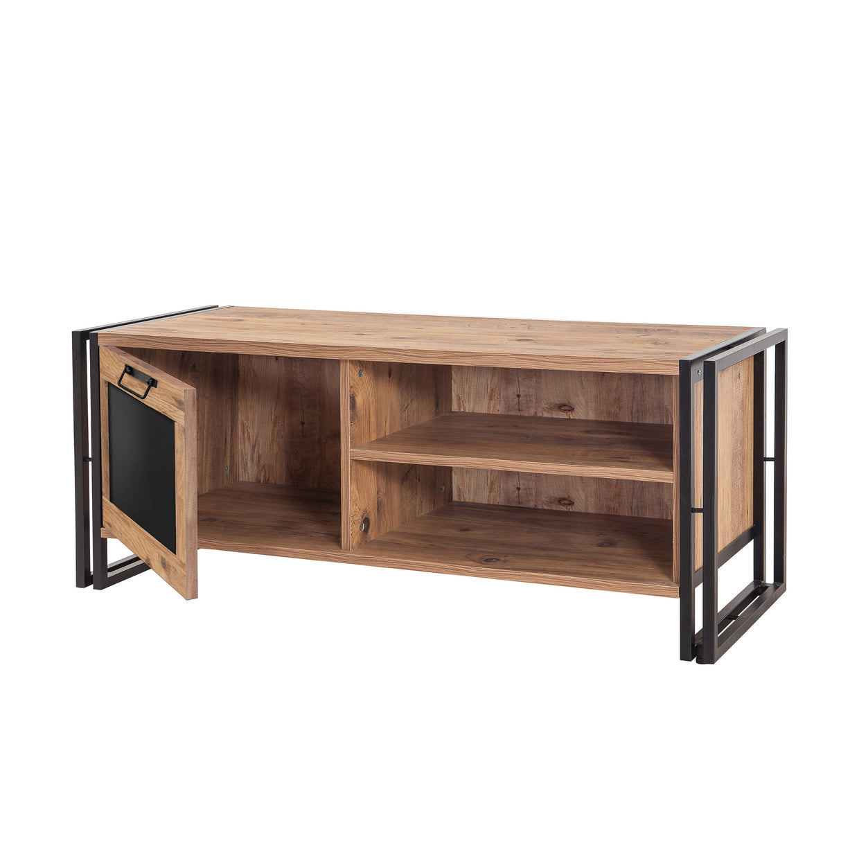 TV Meubels - TV Meubel Arcas Atlantisch Dennenhout Zwart Melamine 130x50x45 cm - Dimehouse