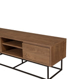TV Meubels - TV Meubel Rodez Walnoot Zwart Melamine 140x50x40 cm - Dimehouse