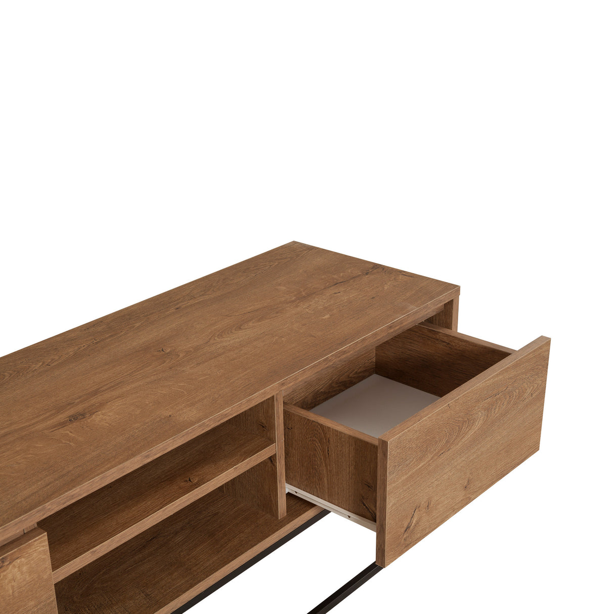 TV Meubels - TV Meubel Rodez Walnoot Zwart Melamine 140x50x40 cm - Dimehouse
