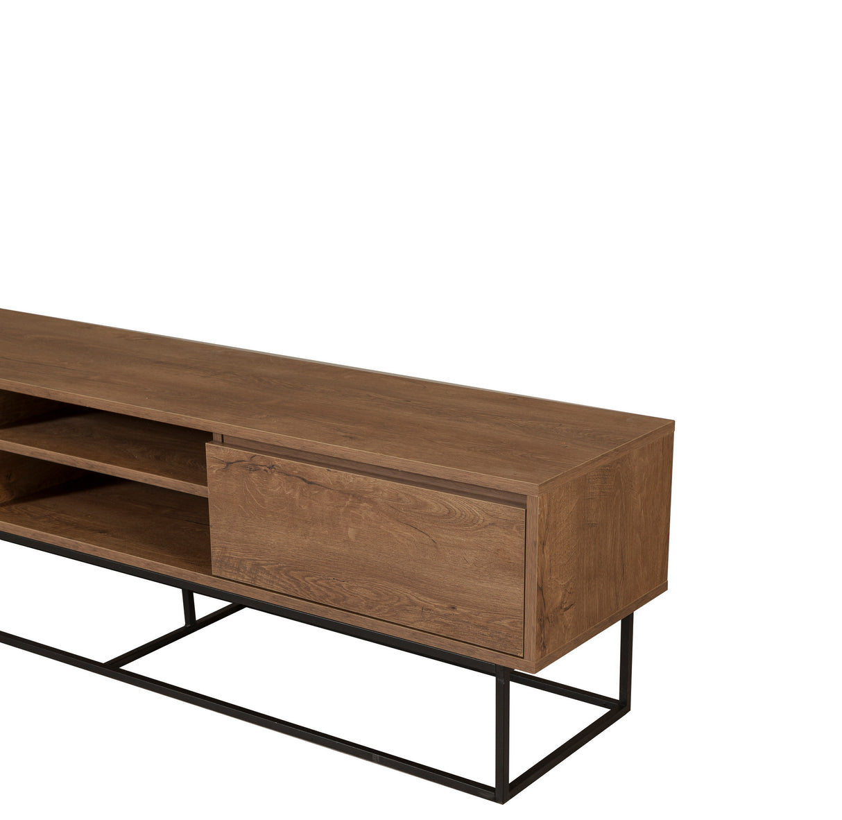 TV Meubels - TV Meubel Rodez Walnoot Zwart Melamine 180x50x40 cm - Dimehouse