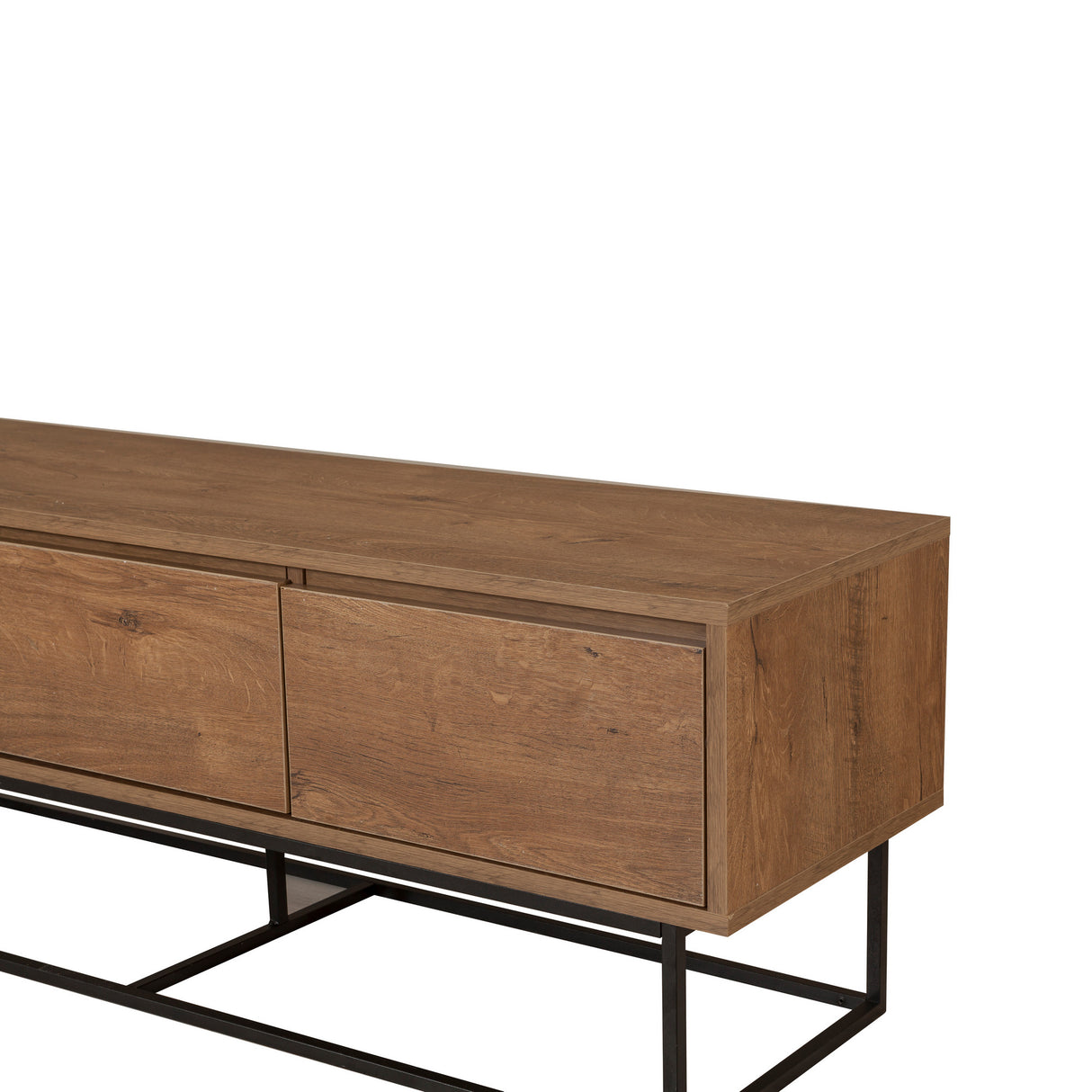 TV Meubels - TV Meubel Milo Walnoot Zwart Melamine 140x50x40 cm - Dimehouse