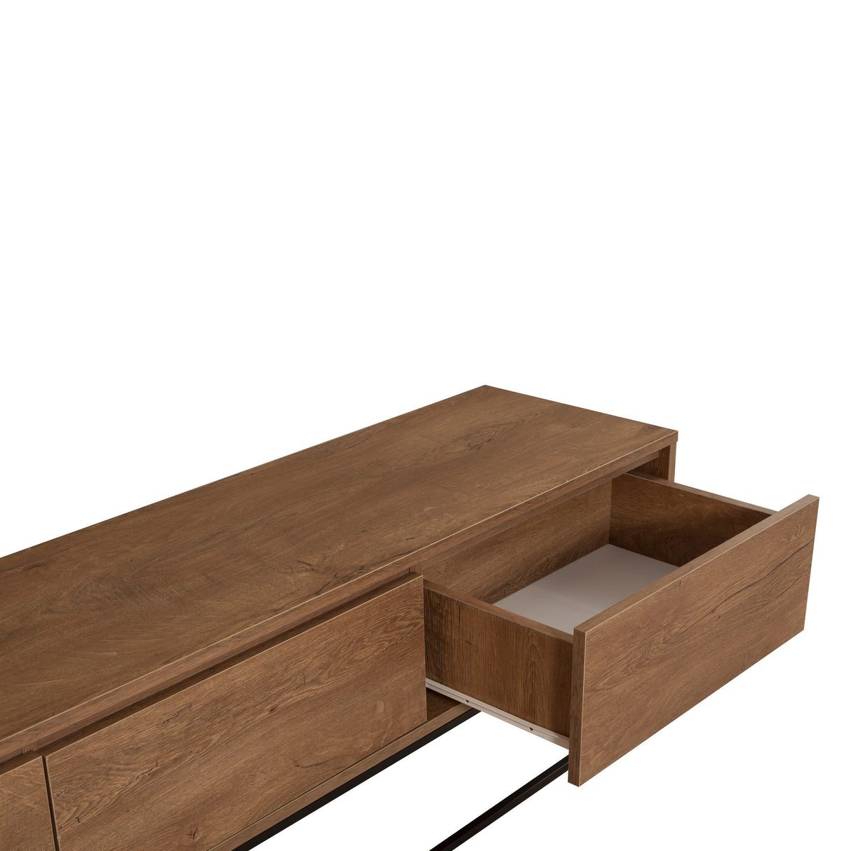 TV Meubels - TV Meubel Milo Walnoot Zwart Melamine 180x50x40 cm - Dimehouse